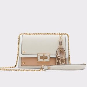 ALDO Byworth Crossbody Bag Cream Tan White Gold